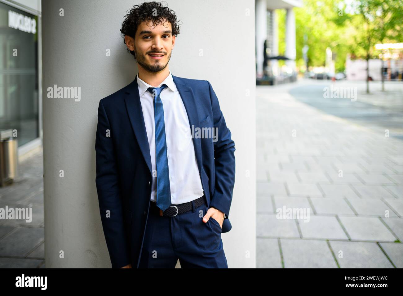 Young businessman outdoor in a modern setting Stock Photo