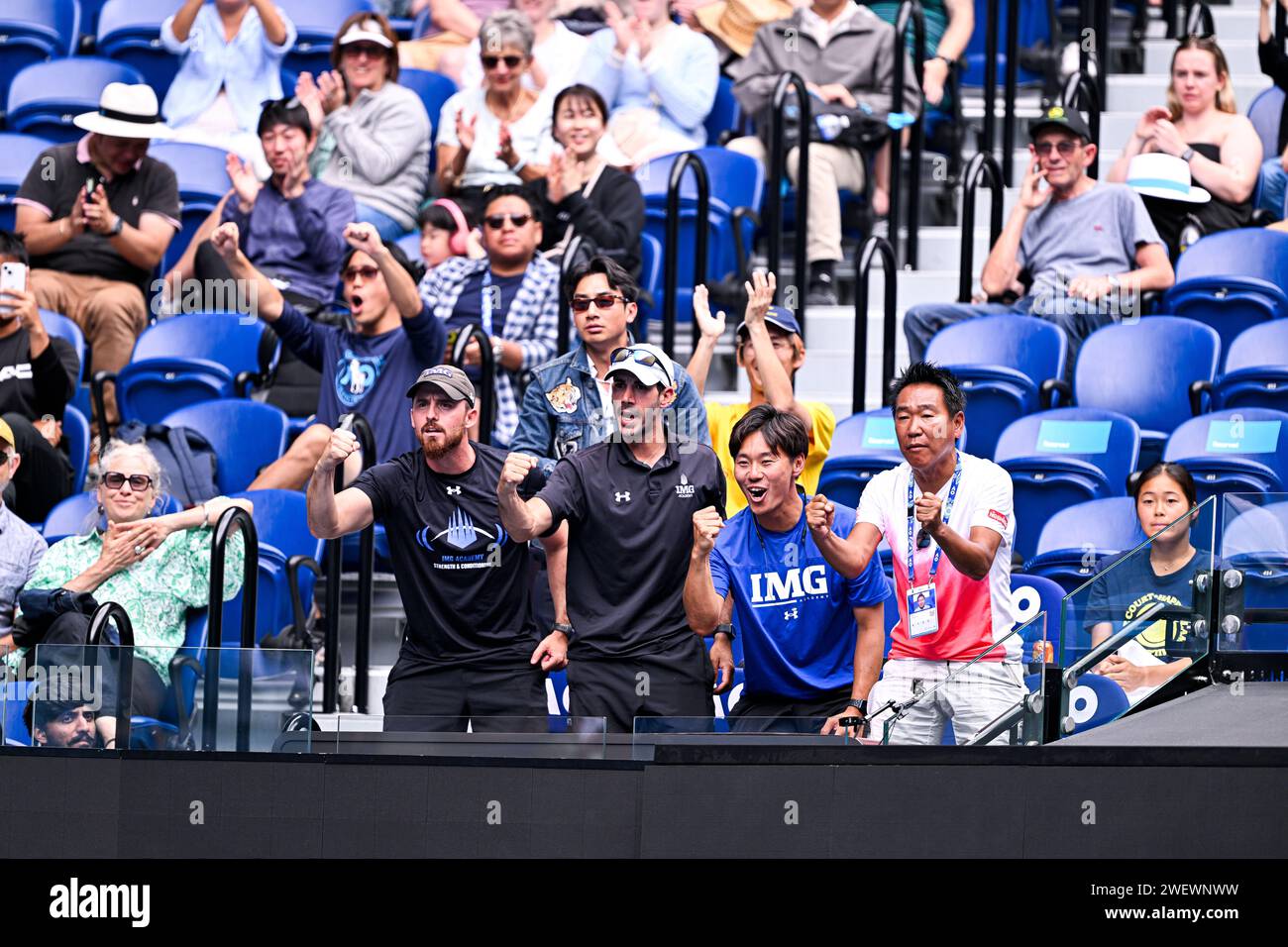 Melbourne, Australie. 27th Jan, 2024. Ko Iwamoto coach of Rei Sakamoto