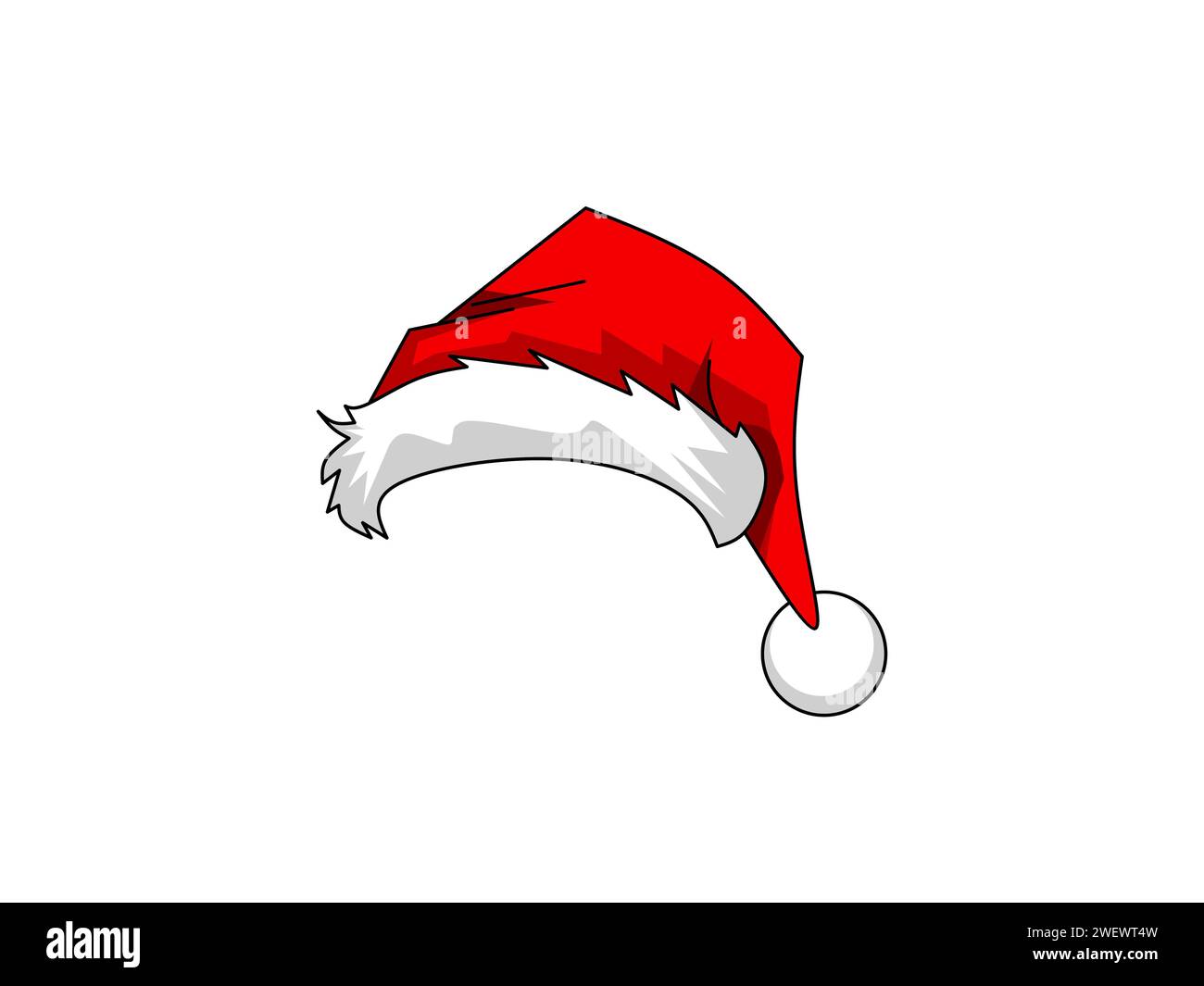 Red and white Santa Claus hat, symbolizing Christmas festivities Stock Photo