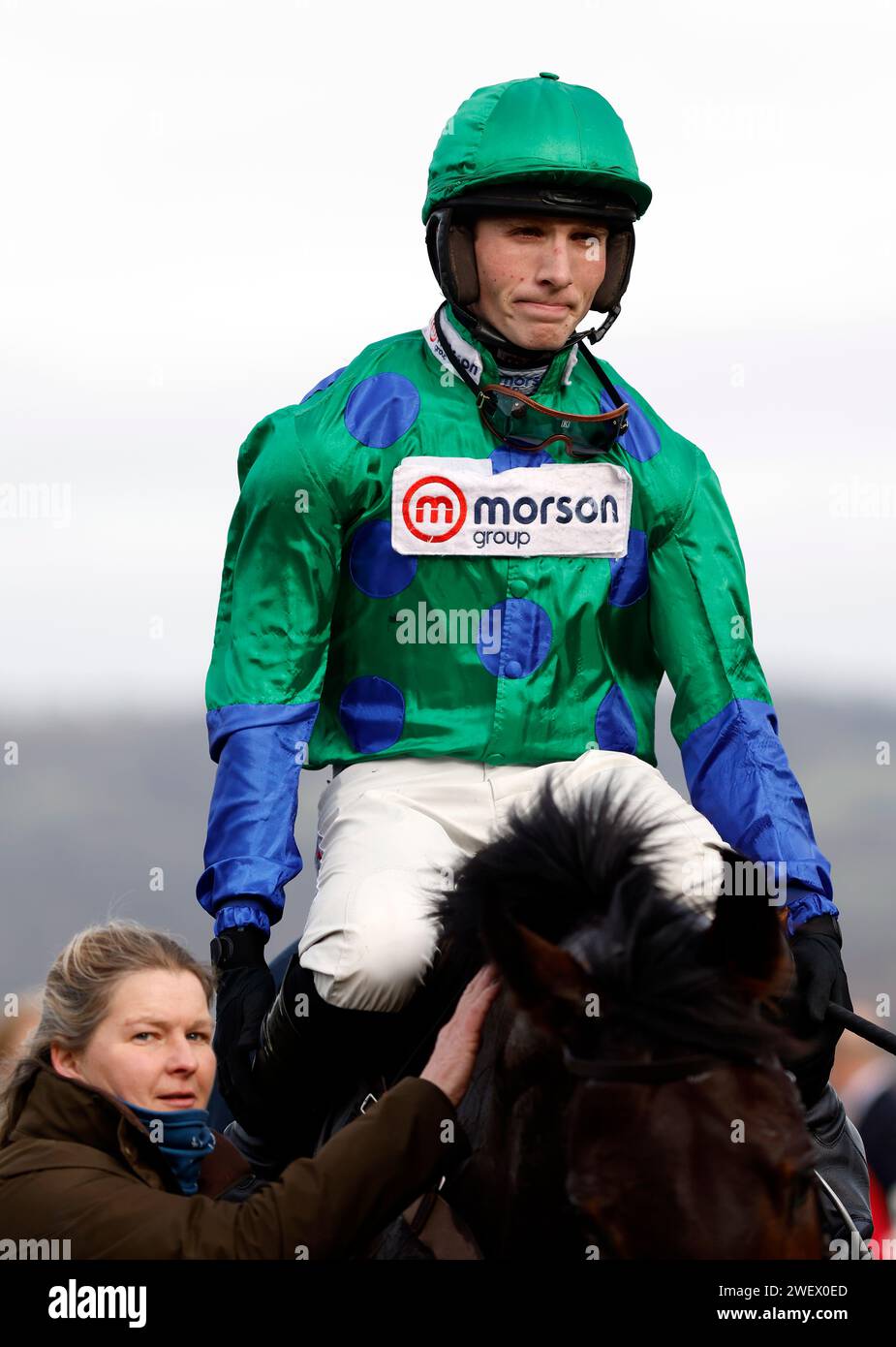 Ginny's Destiny and jockey Harry Cobden after winning the Timeform ...
