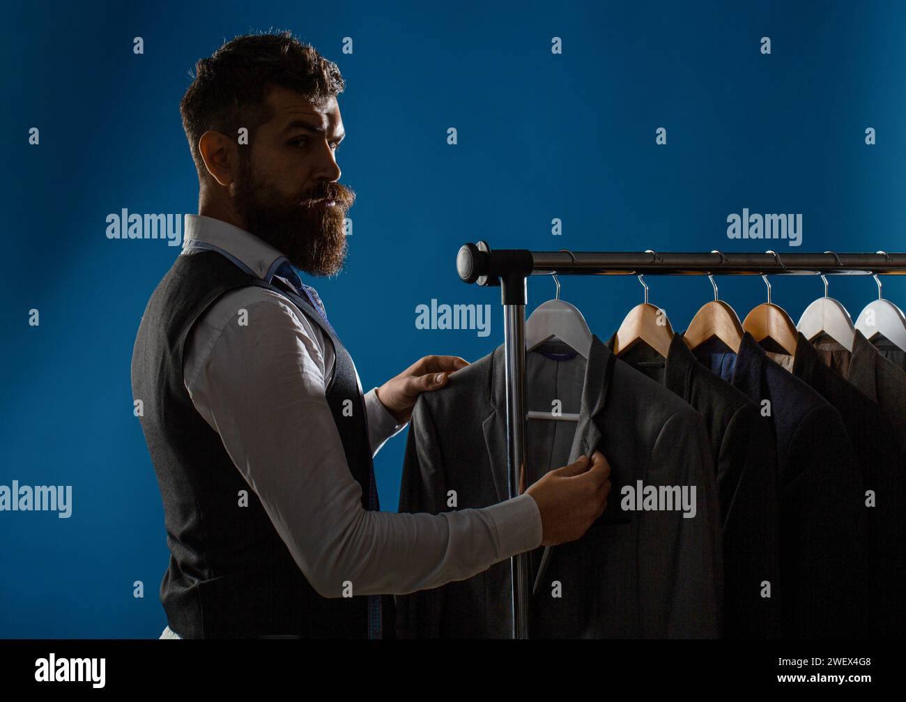 Expensive suits wardrobe hi-res stock photography and images - Alamy