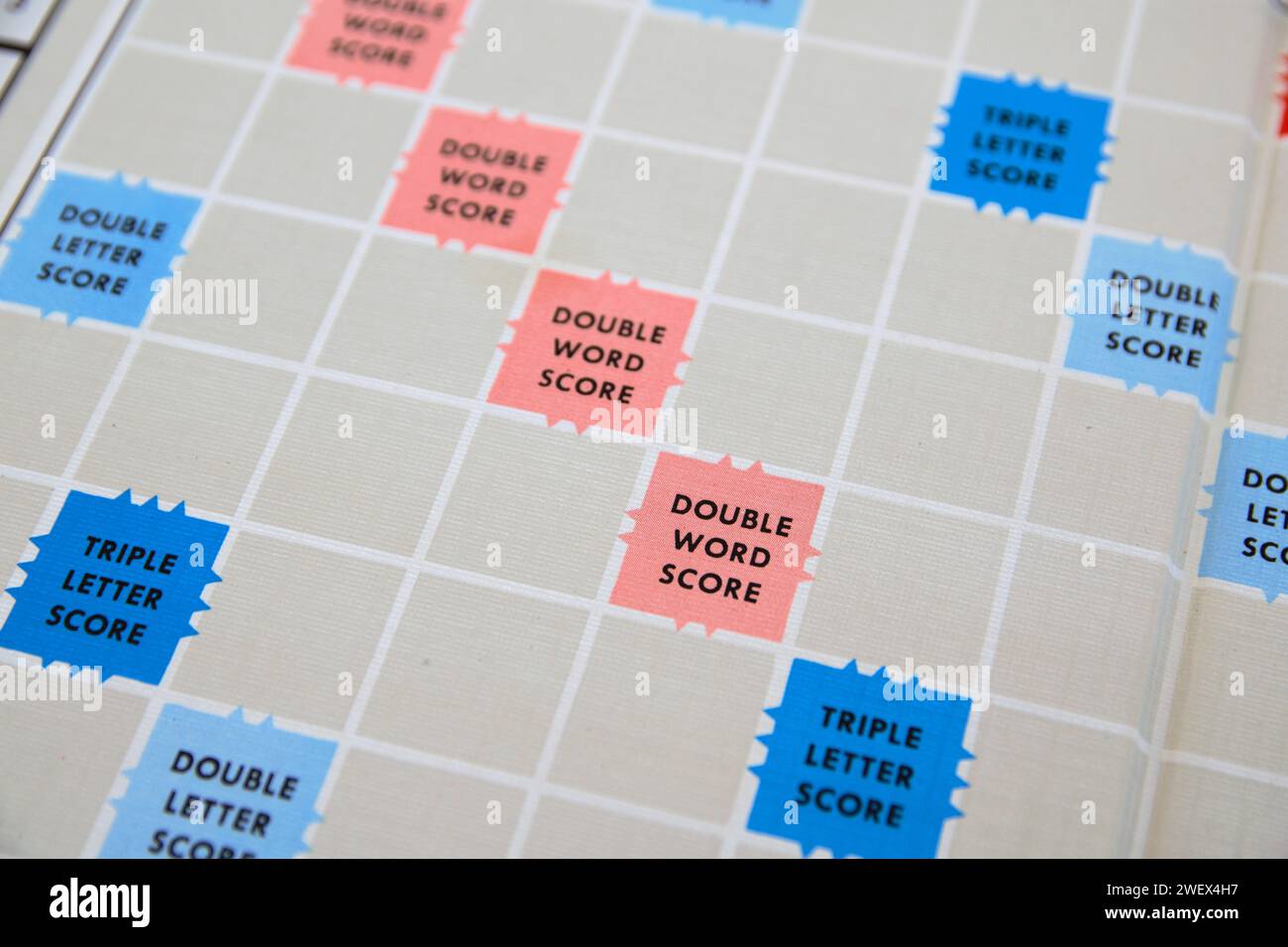 Scrabble board game. Spelling word play, making words out of tiles on ...