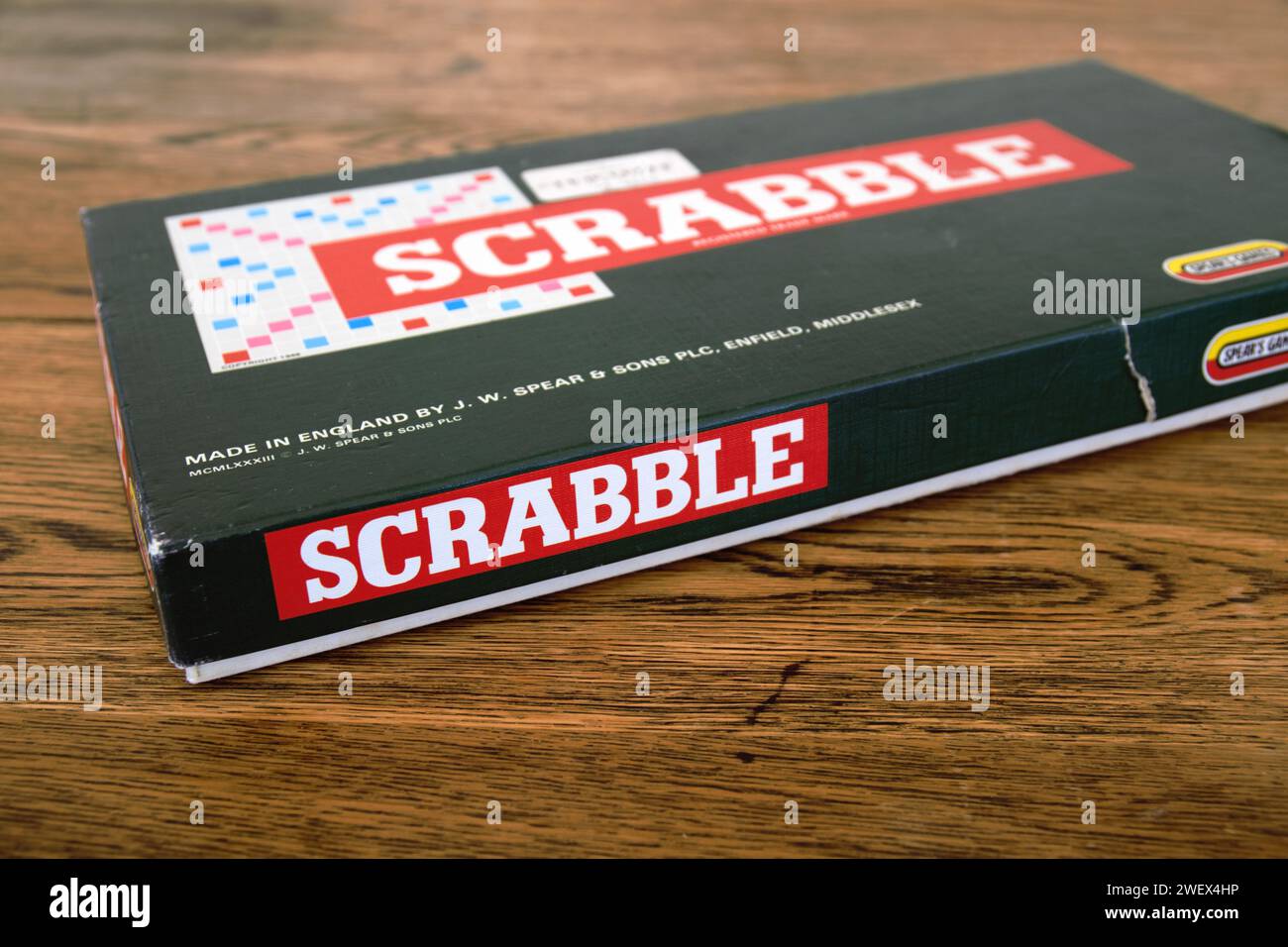 Scrabble board game. Spelling word play, making words out of tiles on ...