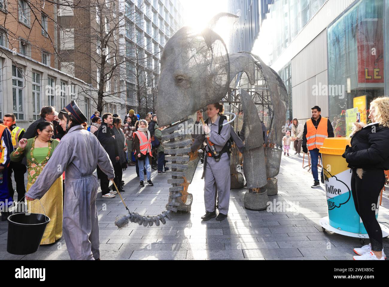 London, UK 27th January 2024. The Frost Fair behind Tate Modern, on