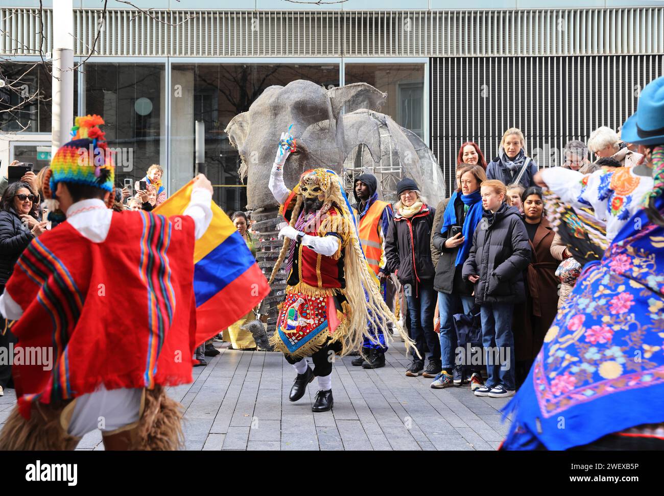 London, UK 27th January 2024. The Frost Fair behind Tate Modern, on