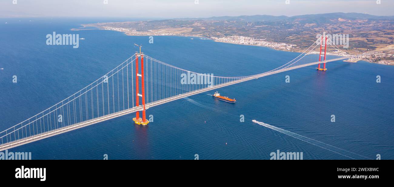 new bridge connecting two continents 1915 canakkale bridge (dardanelles ...