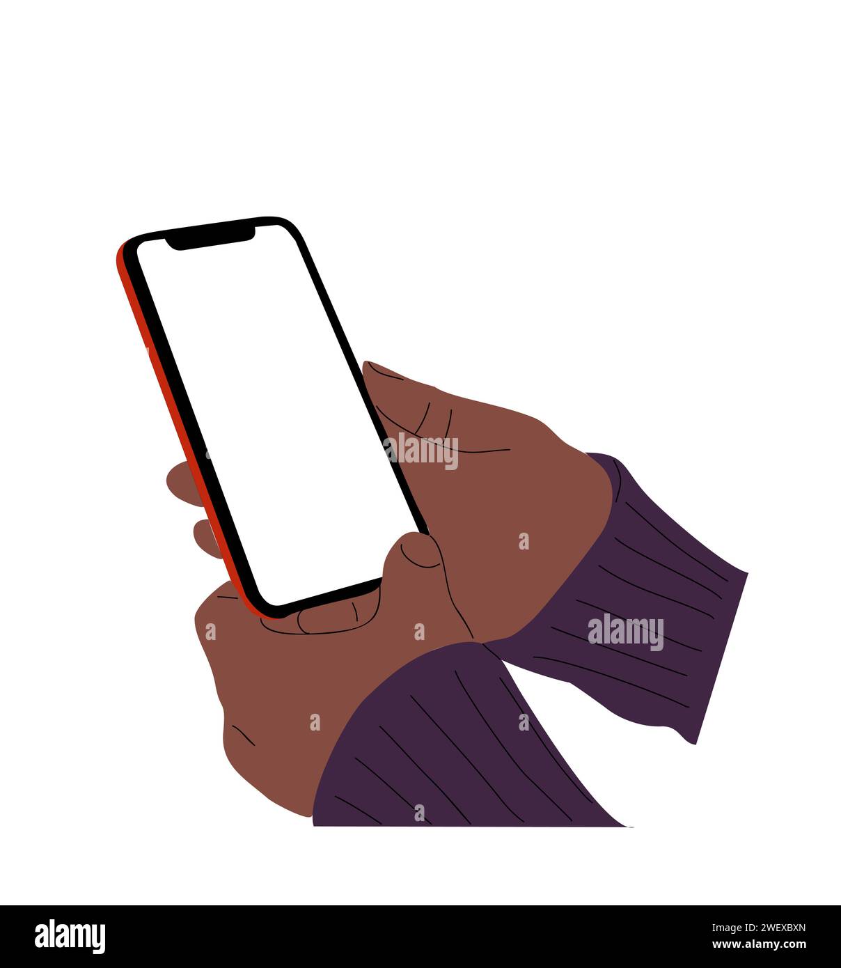 Black Hands holding mobile phone vector mockup Stock Vector Image & Art ...