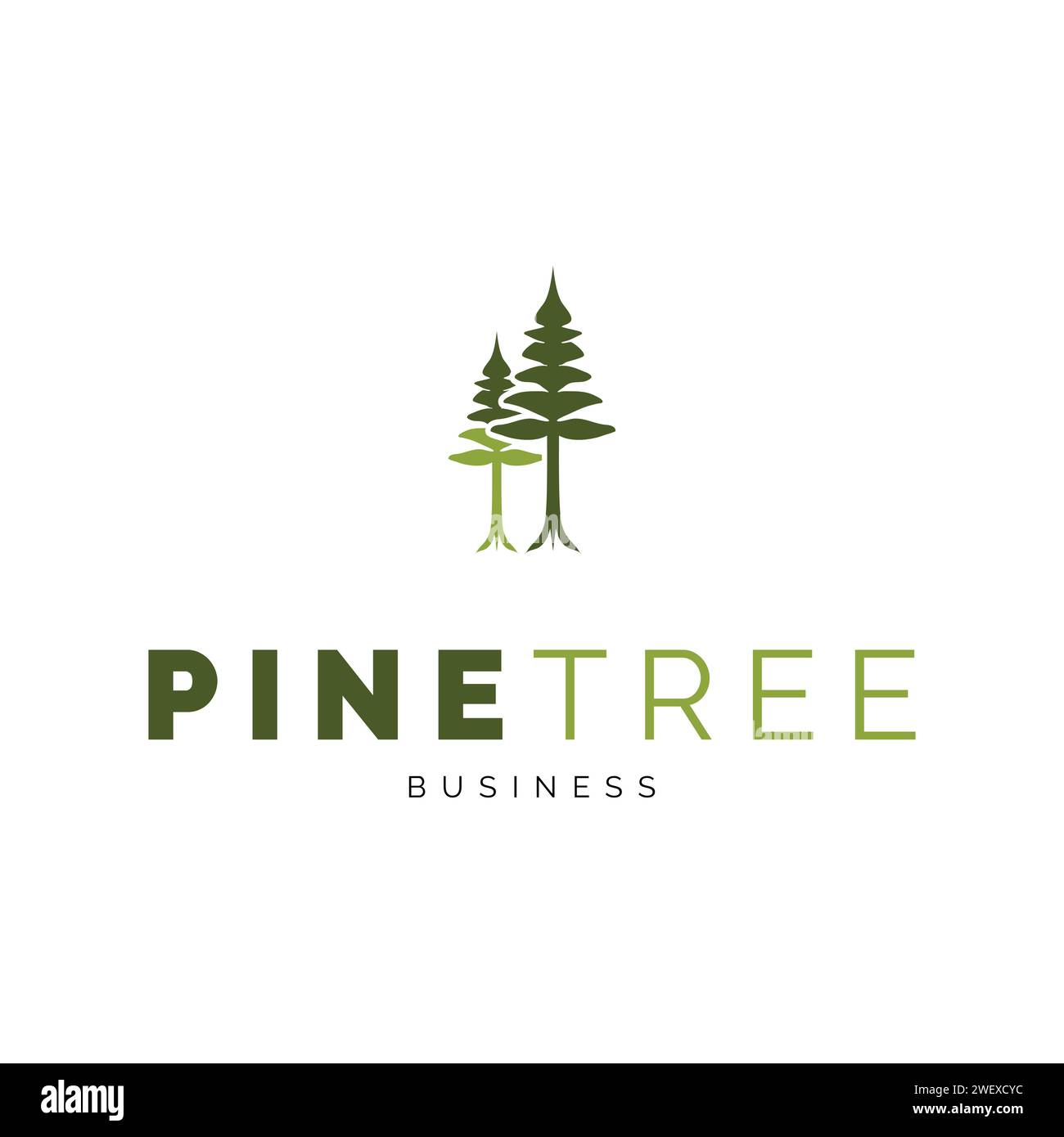 Pine Tree Icon Logo Design Template Stock Vector