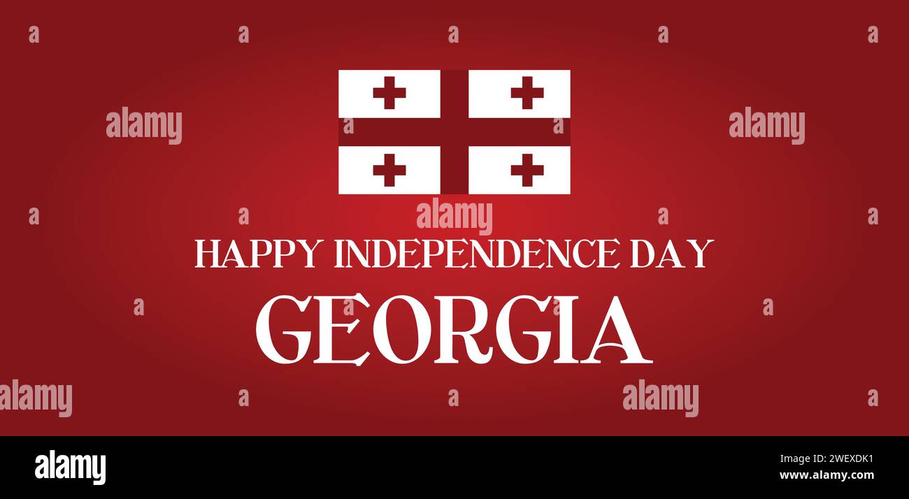 Happy Independence Day Georgia text illustration design Stock Vector