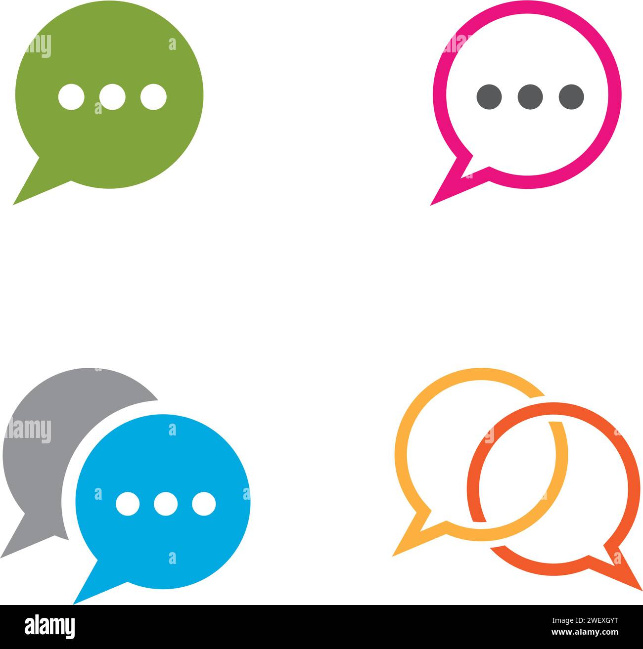 Speech bubble icon Logo template vector illustration Stock Vector Image ...