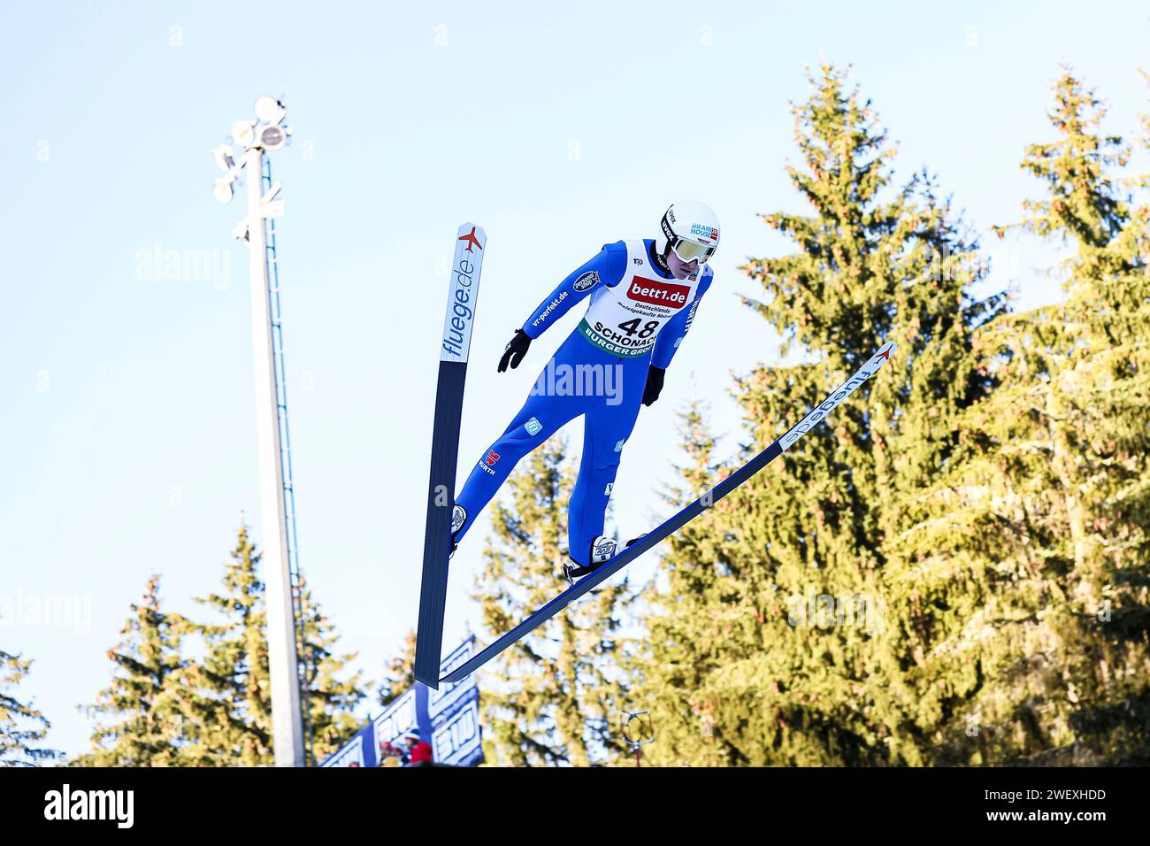 Schonach, Deutschland. 27th Jan, 2025. Manuel Faisst 48 (GER) beim