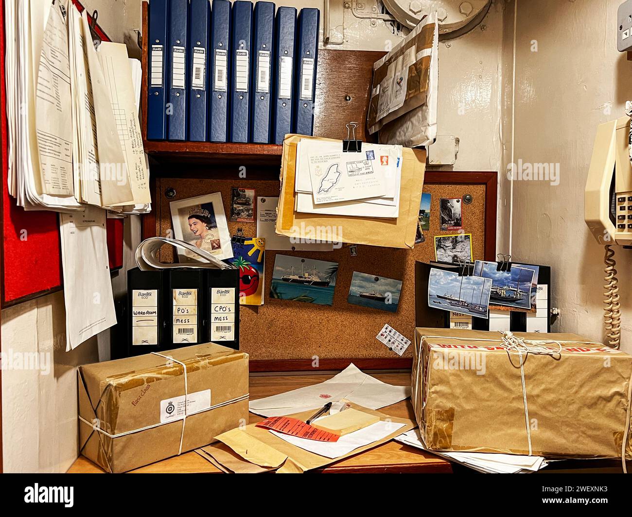 Mail Room Her Majesty's Yacht Britannia Stock Photo