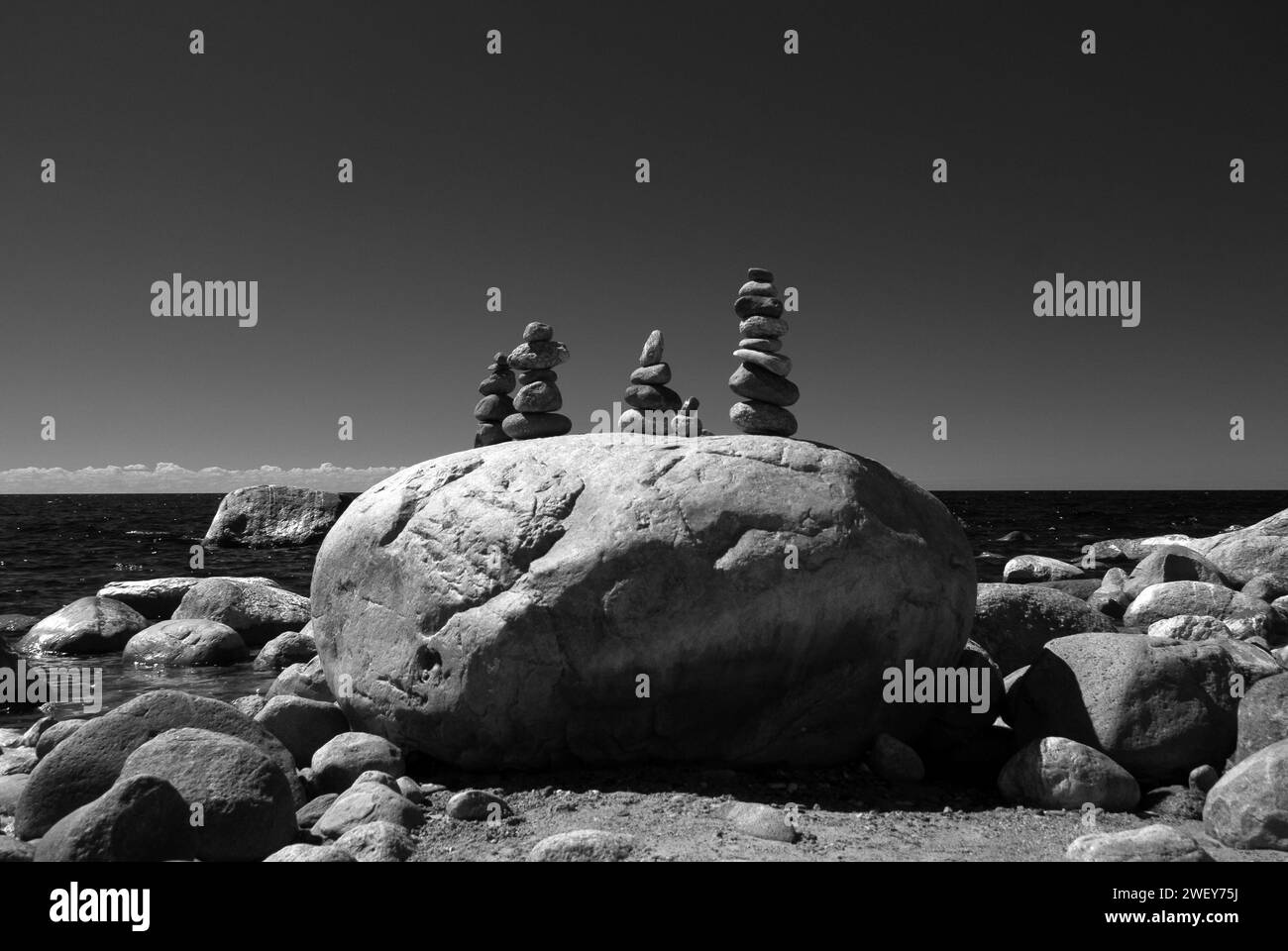 Pile of stones Black and White Stock Photos & Images - Alamy