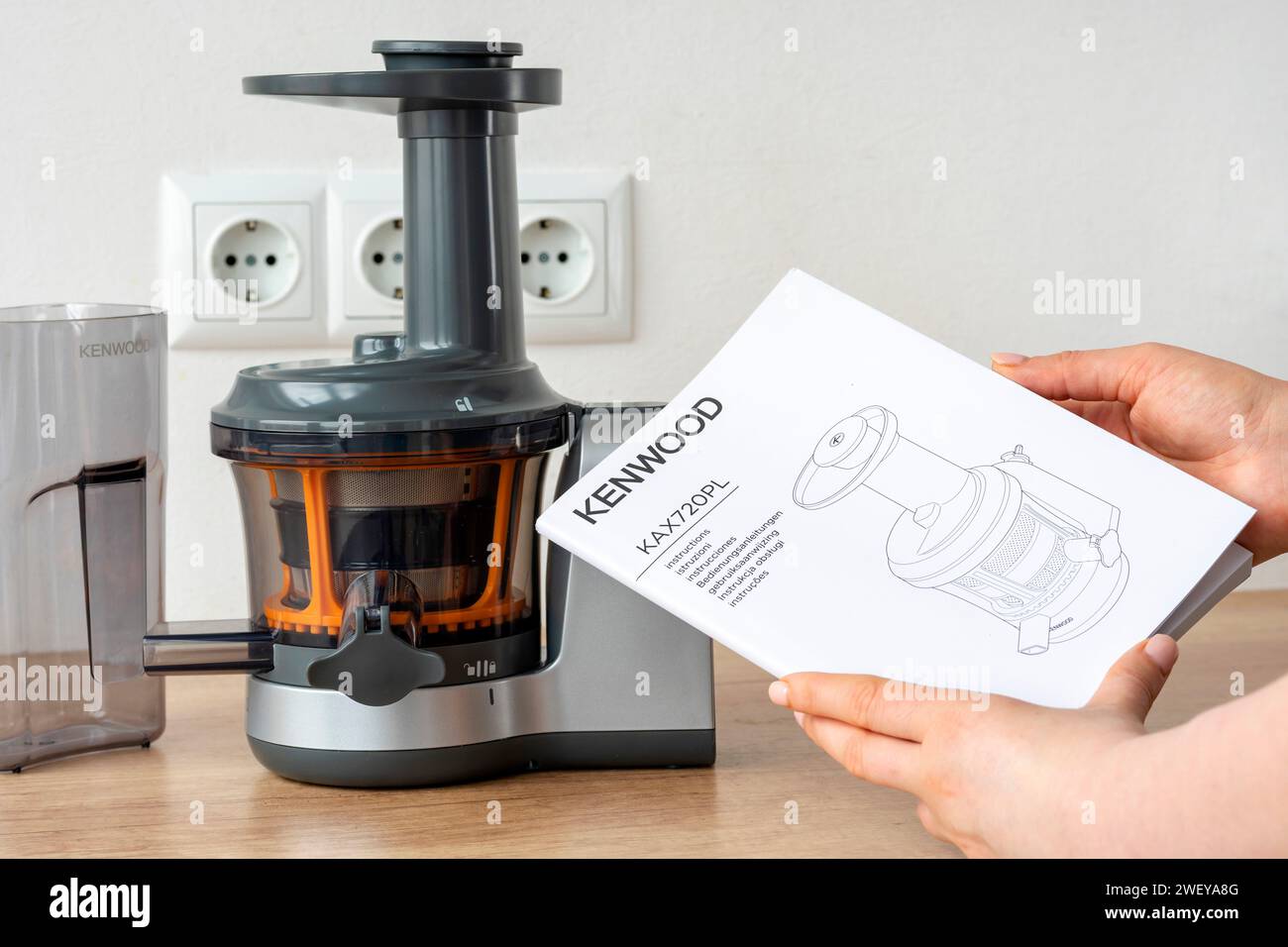 Hands, instruction for kitchen appliances. kitchen machine, food processor. nozzles,elements of