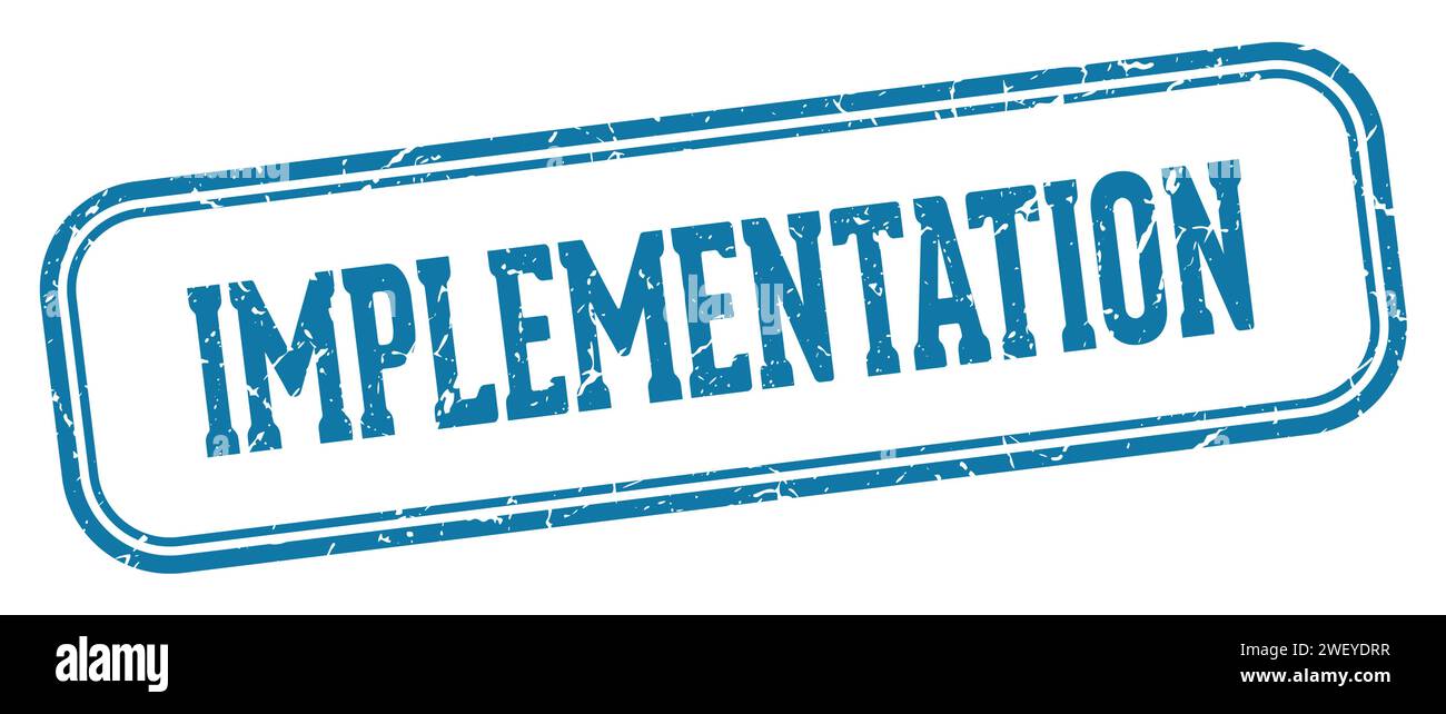implementation stamp. implementation rectangular stamp isolated on white background Stock Vector