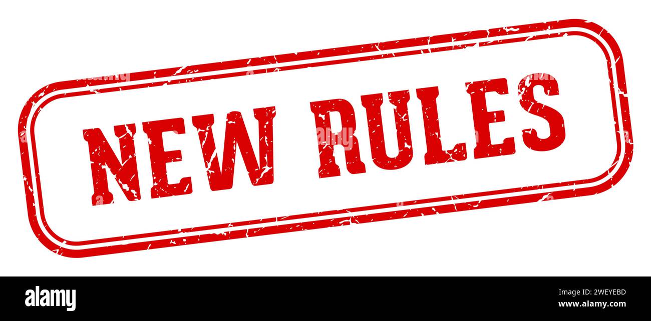 new rules stamp. new rules rectangular stamp isolated on white background Stock Vector