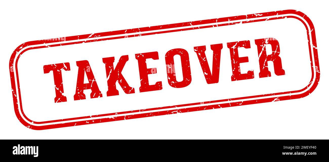 takeover stamp. takeover rectangular stamp isolated on white background Stock Vector