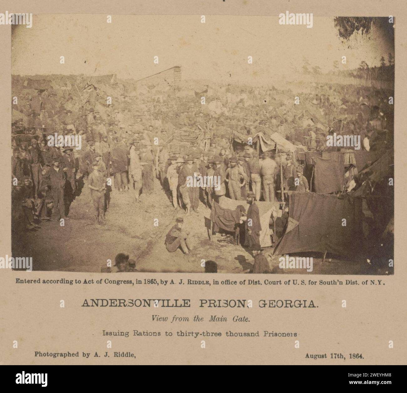 Andersonville Prison, Georgia. View from the main gate Issuing rations ...