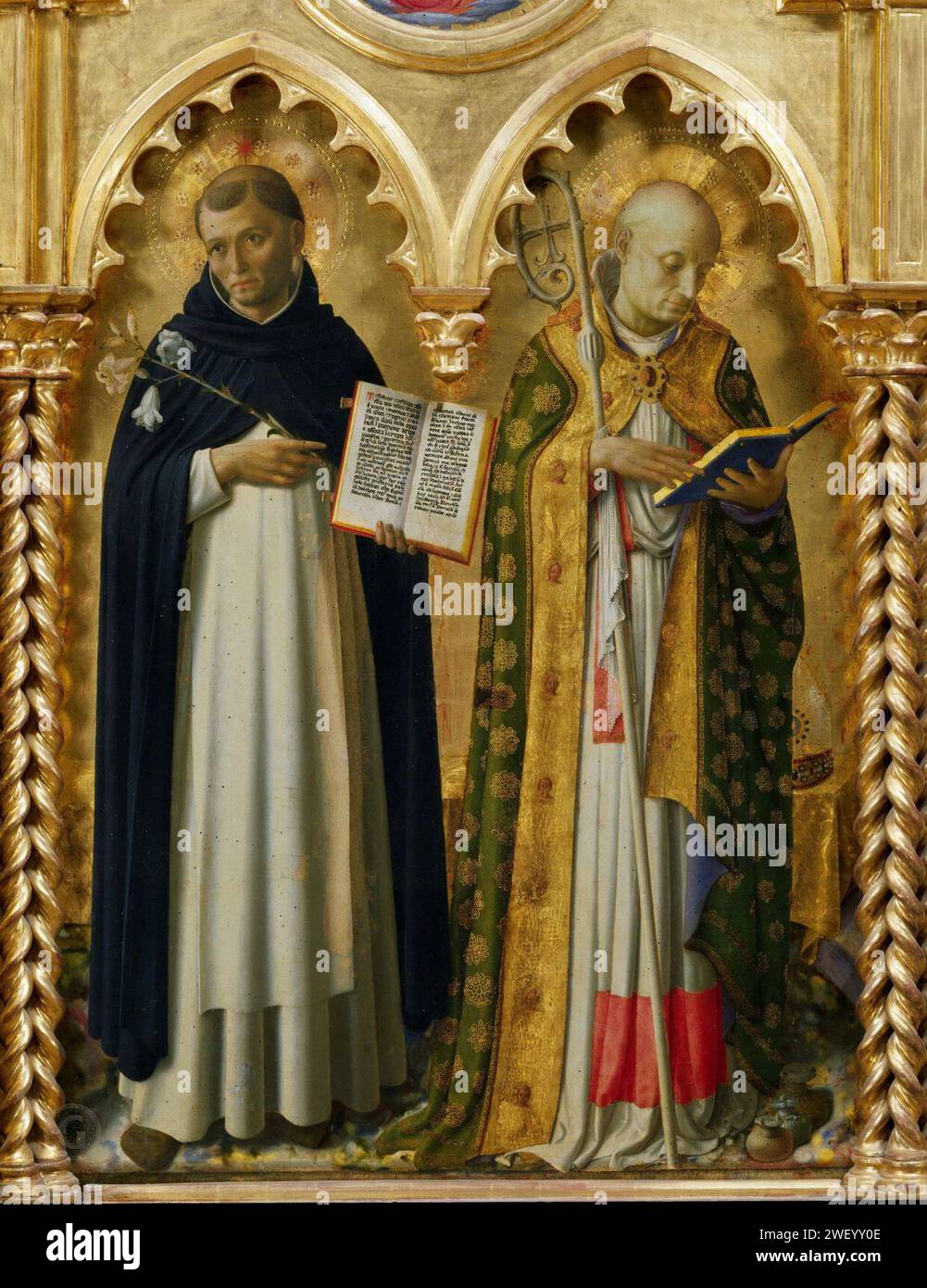 Angelico - Perugia Altarpiece – St Dominicus and Nicholas of Bari Stock ...