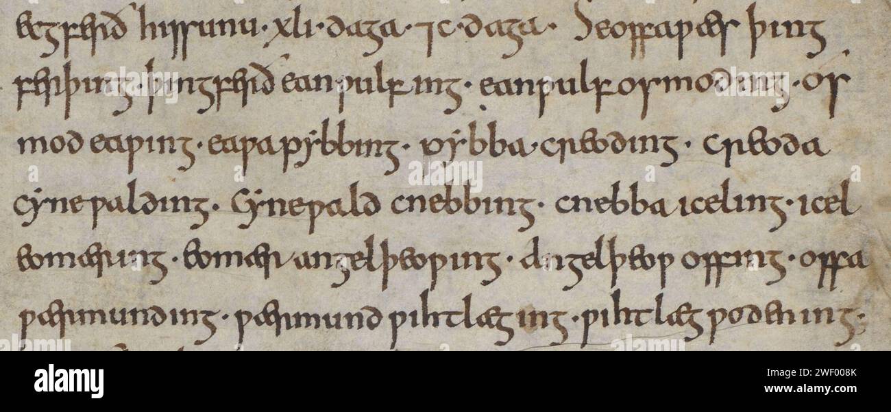 Offa Saxons Anglo-Saxon Chronicle - Offa's ancestors Stock Photo - Alamy