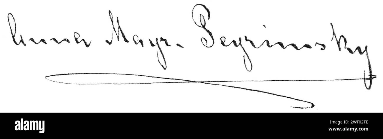 Anna Mayr-Peyrimsky Signature. Stock Photo
