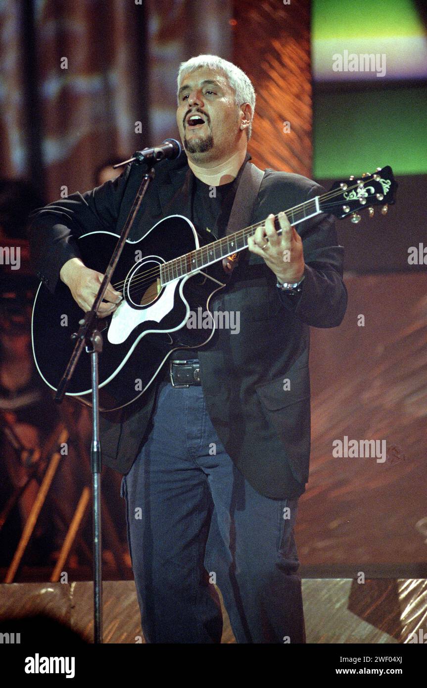 Milan Italy 1999-05-30: Pino Daniele, Italian singer,during the musical television show “Super 1999” Stock Photo