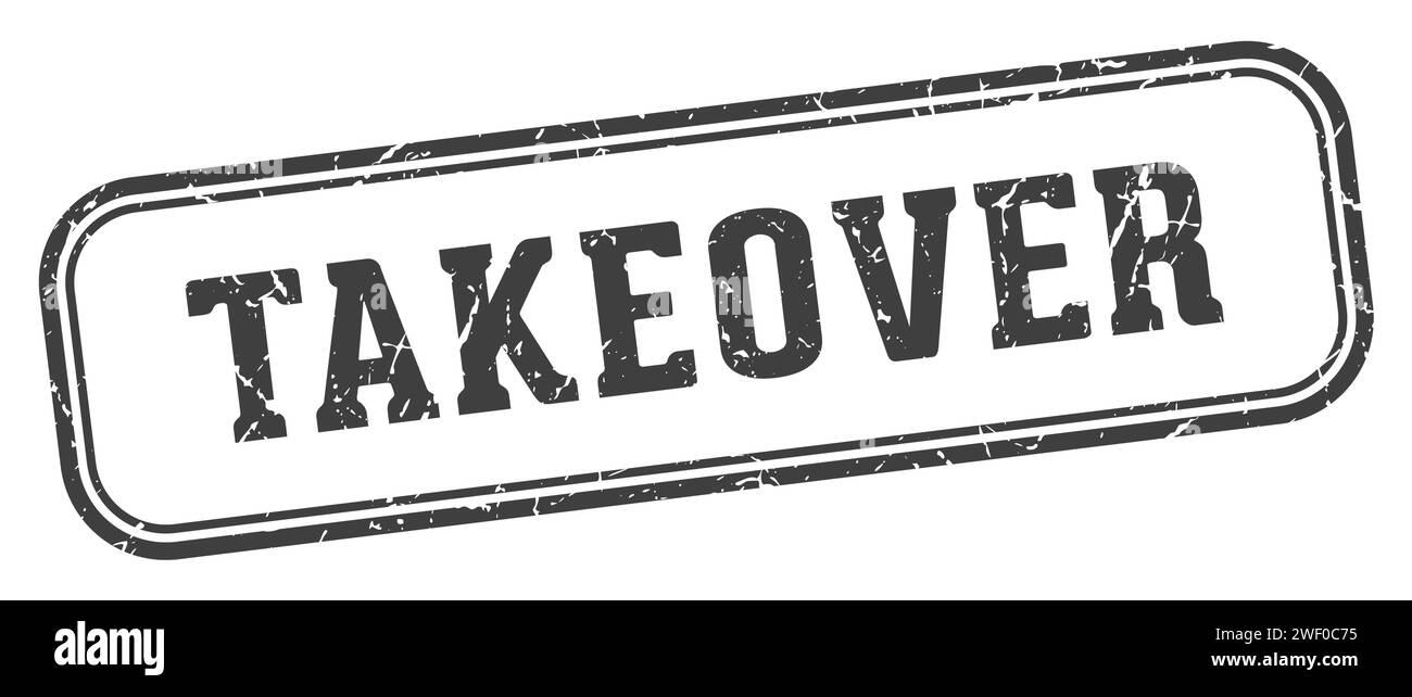 takeover stamp. takeover rectangular stamp isolated on white background Stock Vector