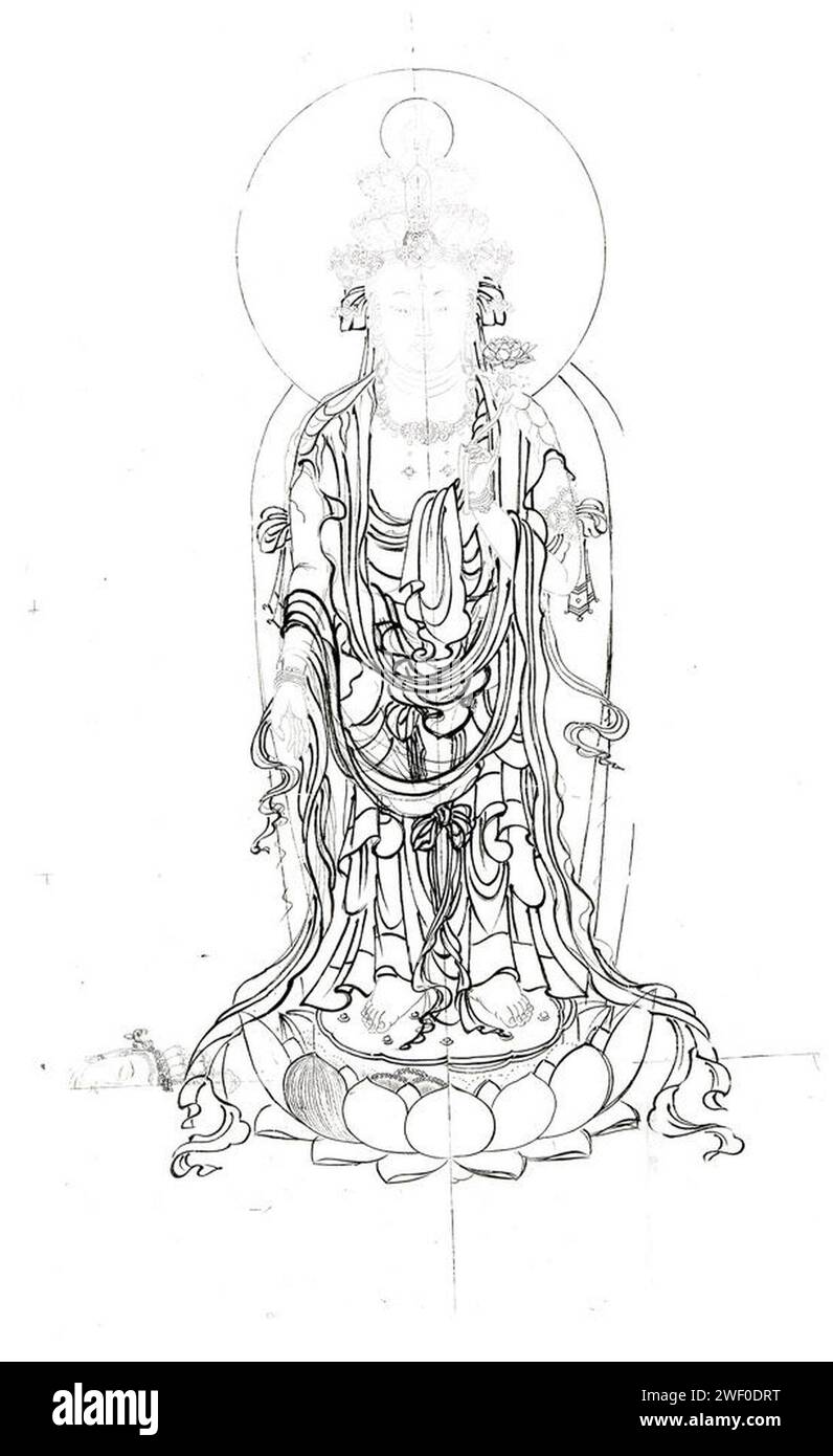 Anonymous - Drawing of Eleven-headed Kannon Stock Photo - Alamy