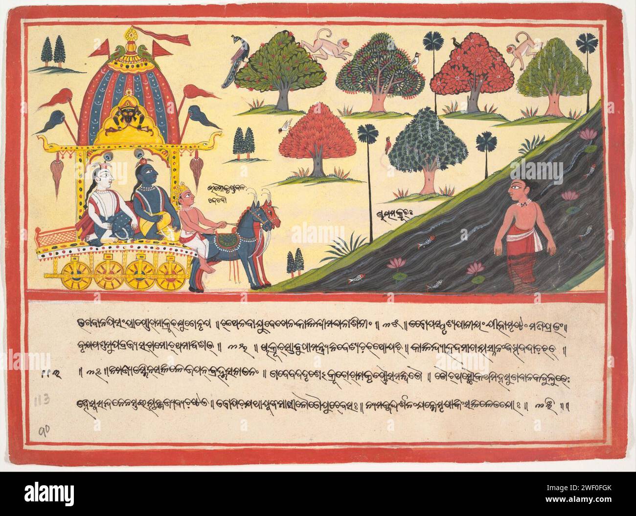 Anonymous - Krishna and Balarama by a River, Page from a Dispersed ...