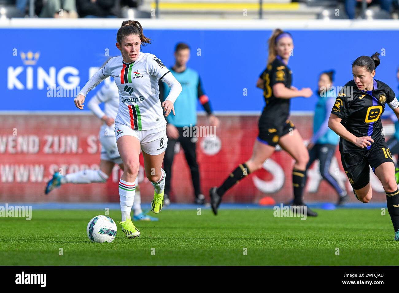 Leuven, Belgium. 27th Jan, 2024. Marie Detruyer (8) of OHL pictured