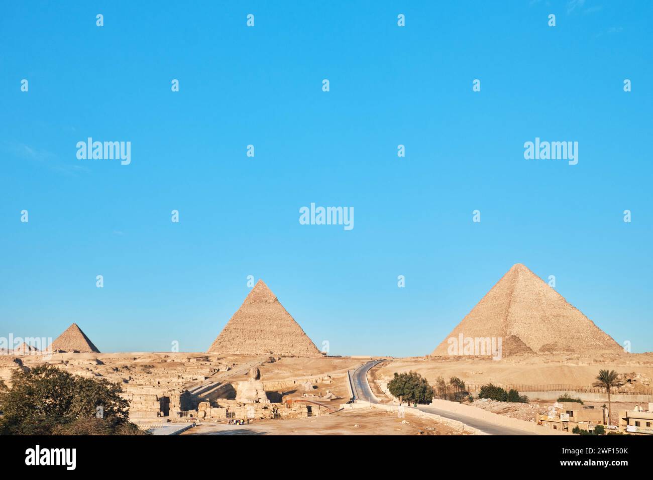 Giza, Egypt - December 24 2023: The Giza Pyramids and the Sphinx Stock Photo