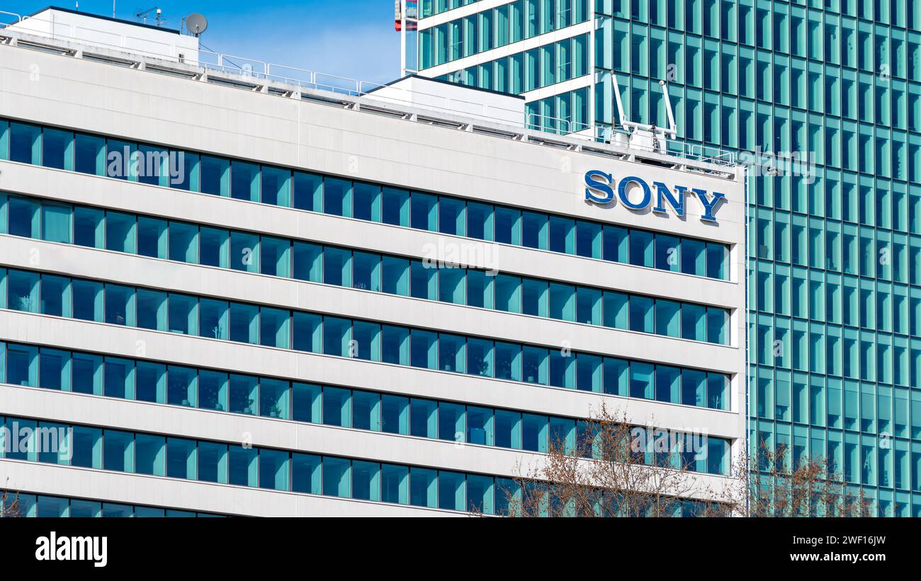 Exterior view of the headquarters of Sony France, French subsidiary of the Japanese company Sony Corporation Stock Photo