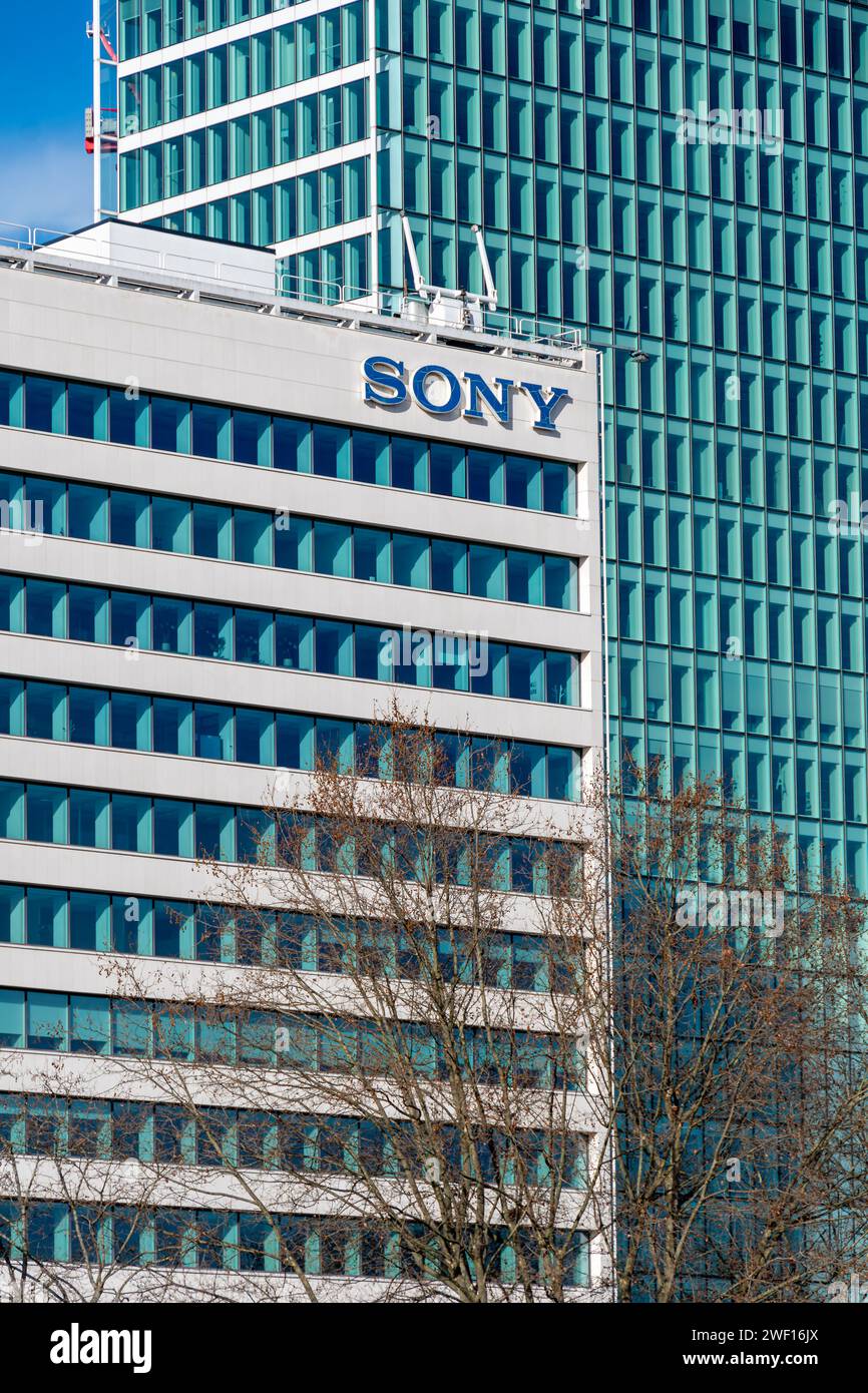 Exterior view of the headquarters of Sony France, French subsidiary of the Japanese company Sony Corporation Stock Photo