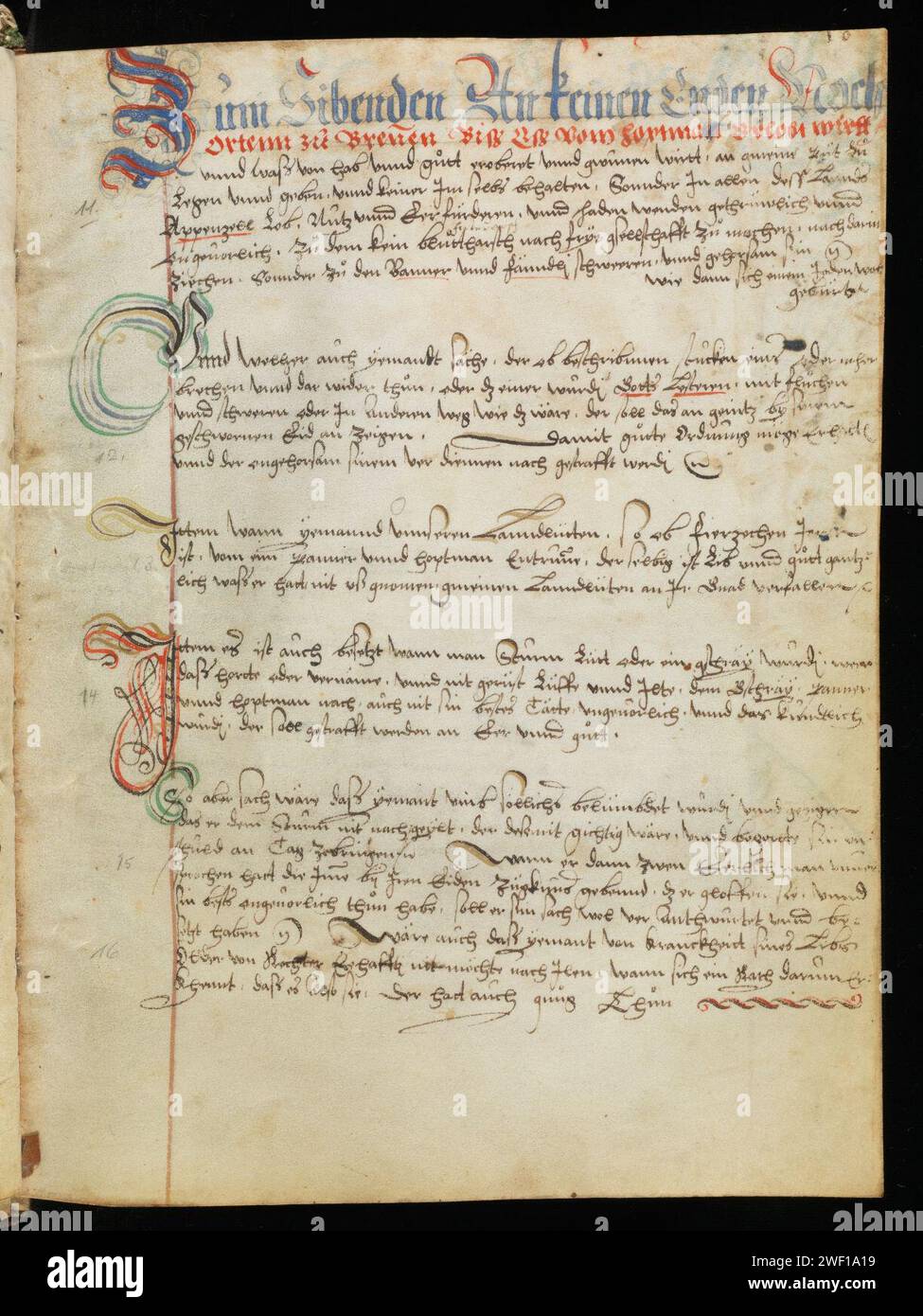 Appenzell, Landesarchiv Appenzell Innerrhoden, E.10.02.01.01, f. 10r – Silver Book of the Land. Stock Photo