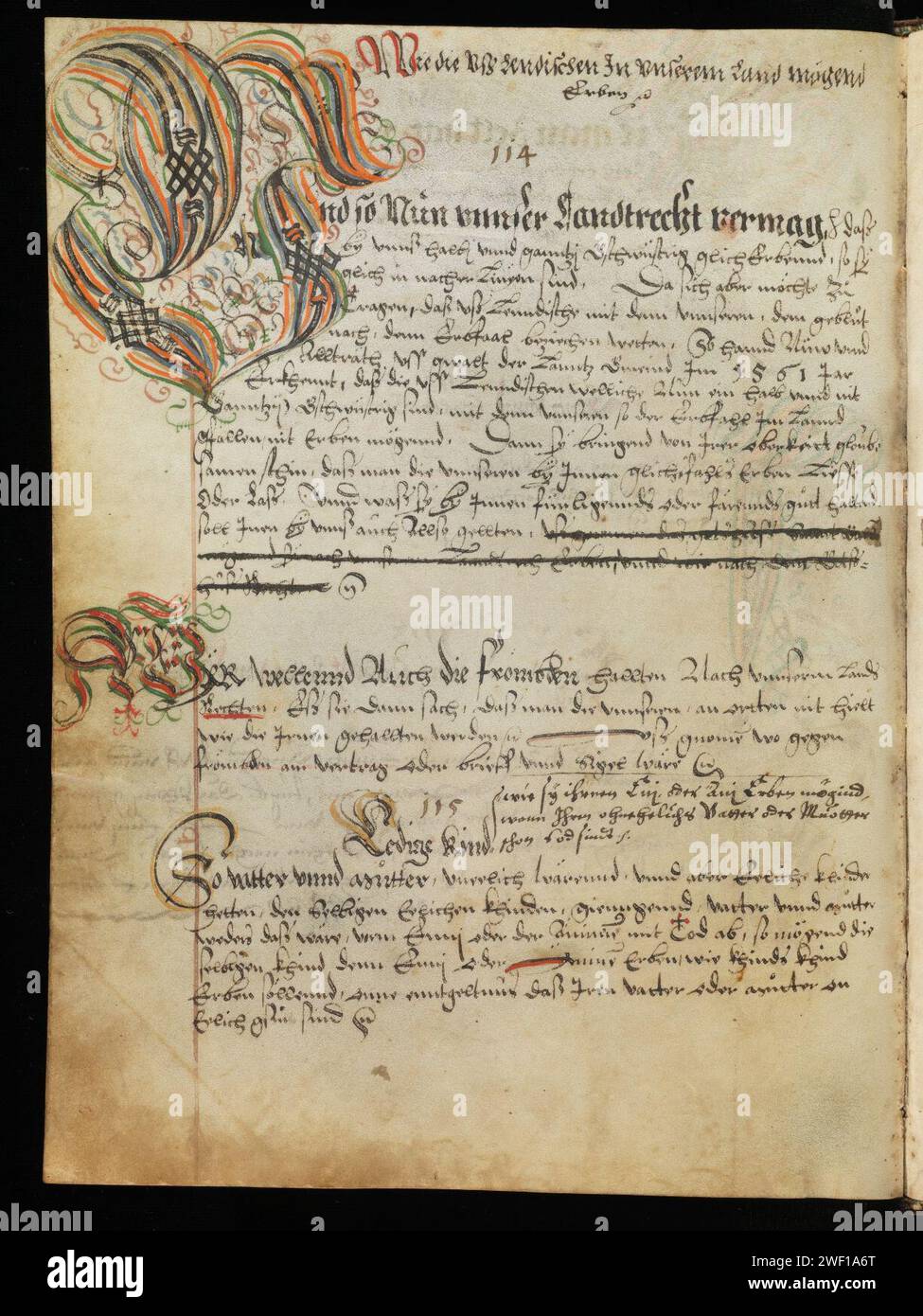 Appenzell, Landesarchiv Appenzell Innerrhoden, E.10.02.01.01, f. 32v – Silver Book of the Land. Stock Photo