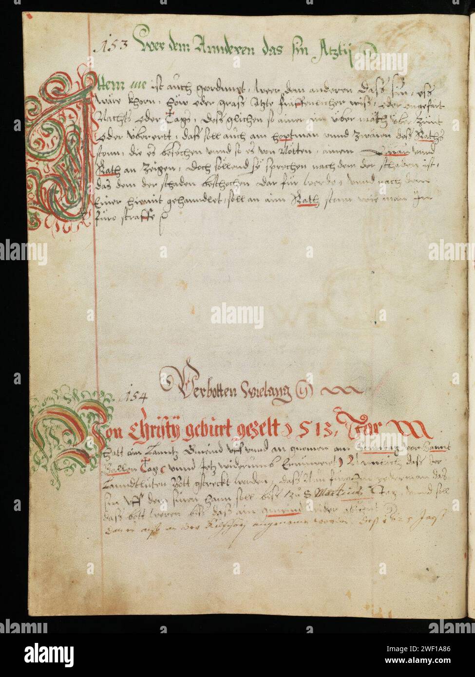 Appenzell, Landesarchiv Appenzell Innerrhoden, E.10.02.01.01, f. 47v – Silver Book of the Land. Stock Photo