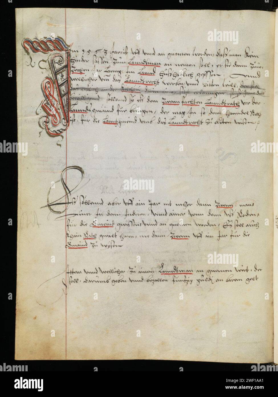 Appenzell, Landesarchiv Appenzell Innerrhoden, E.10.02.01.01, f. 63v – Silver Book of the Land. Stock Photo