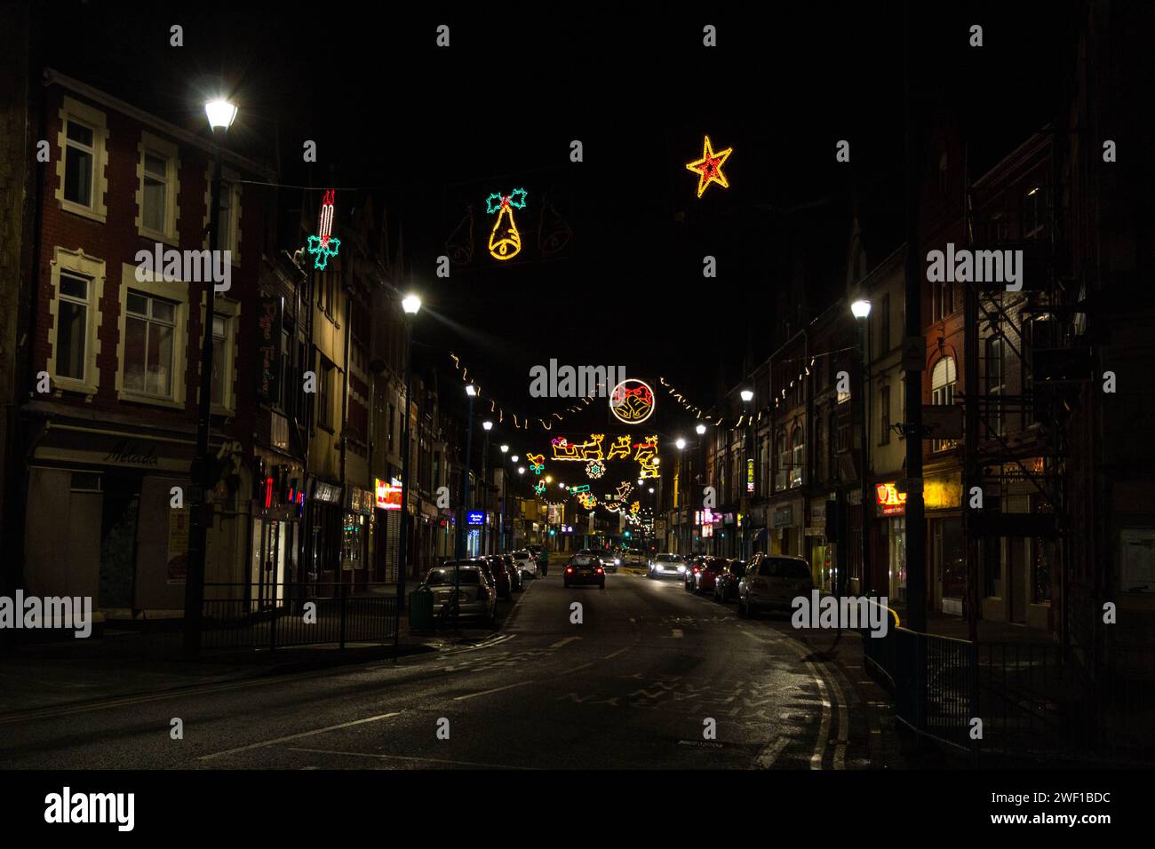 Port Talbot Town Christmas Lights - 2011 Stock Photo