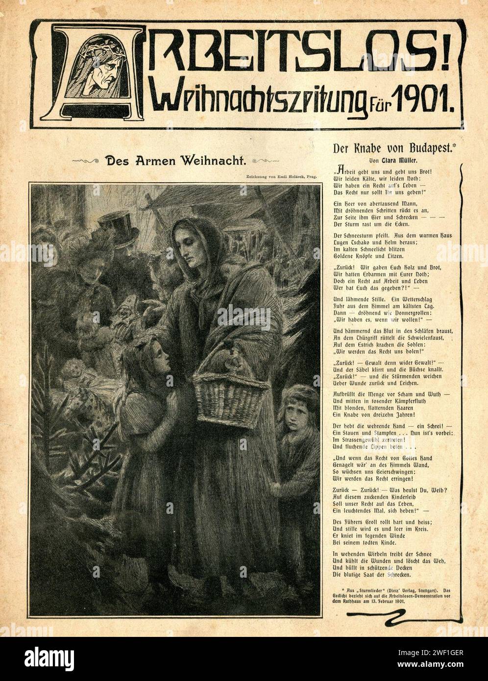 Arbeitslos 1901. Stock Photo