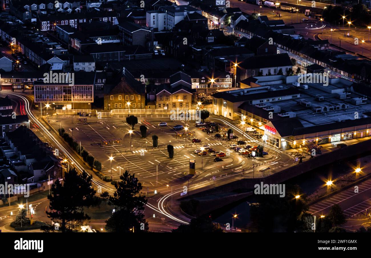 Port Talbot Town at Night - 2013 Stock Photo
