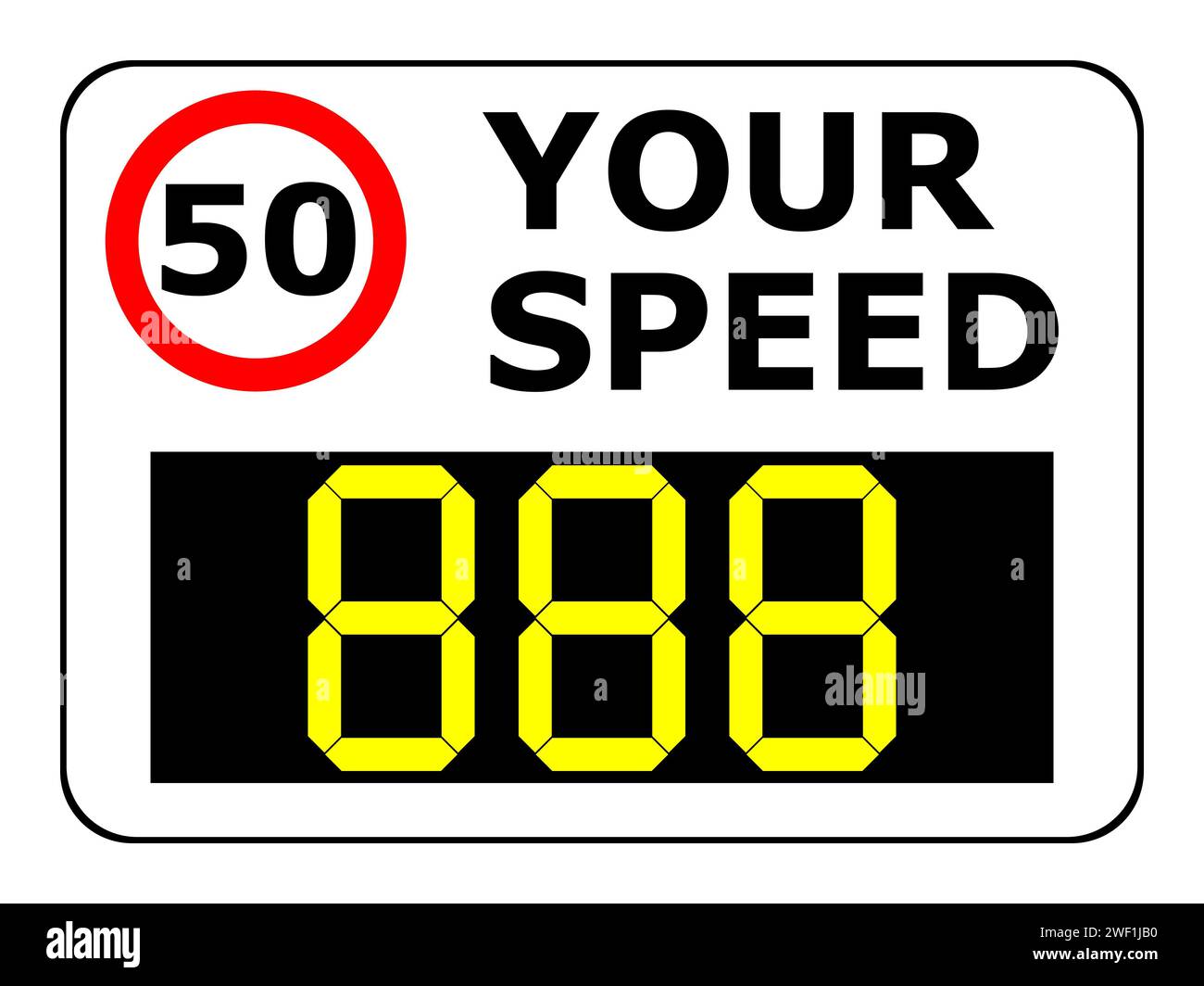 Digital speed limit sign Cut Out Stock Images & Pictures Alamy