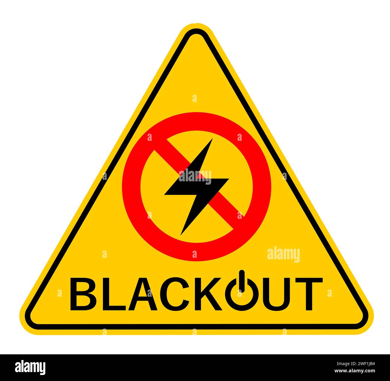 Vector illustration of a yellow triangle traffic sign warning against ...