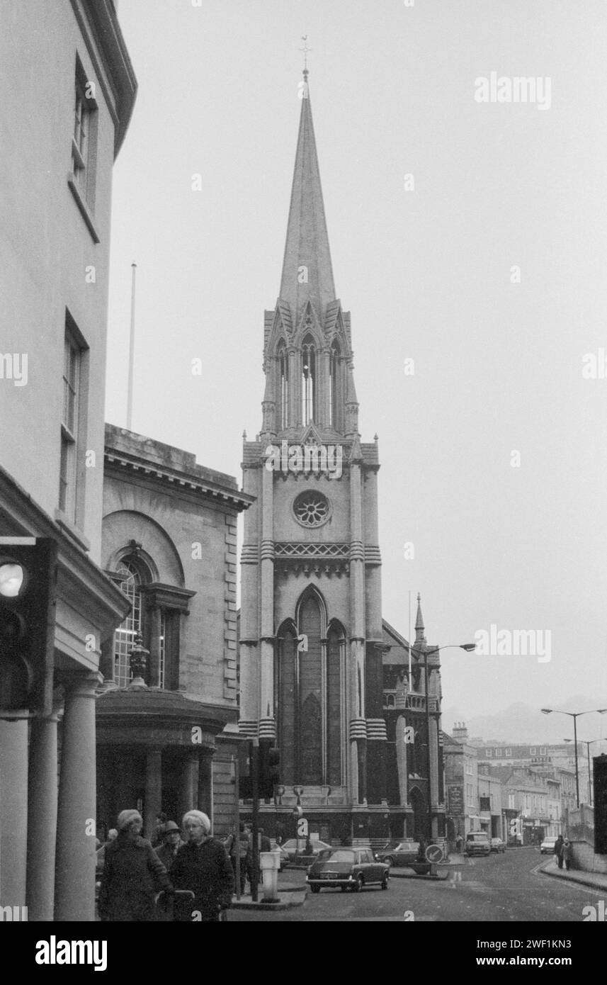 The south tower of St Michael's Church, Broad Street, Bath, Avon around 1981 Stock Photo