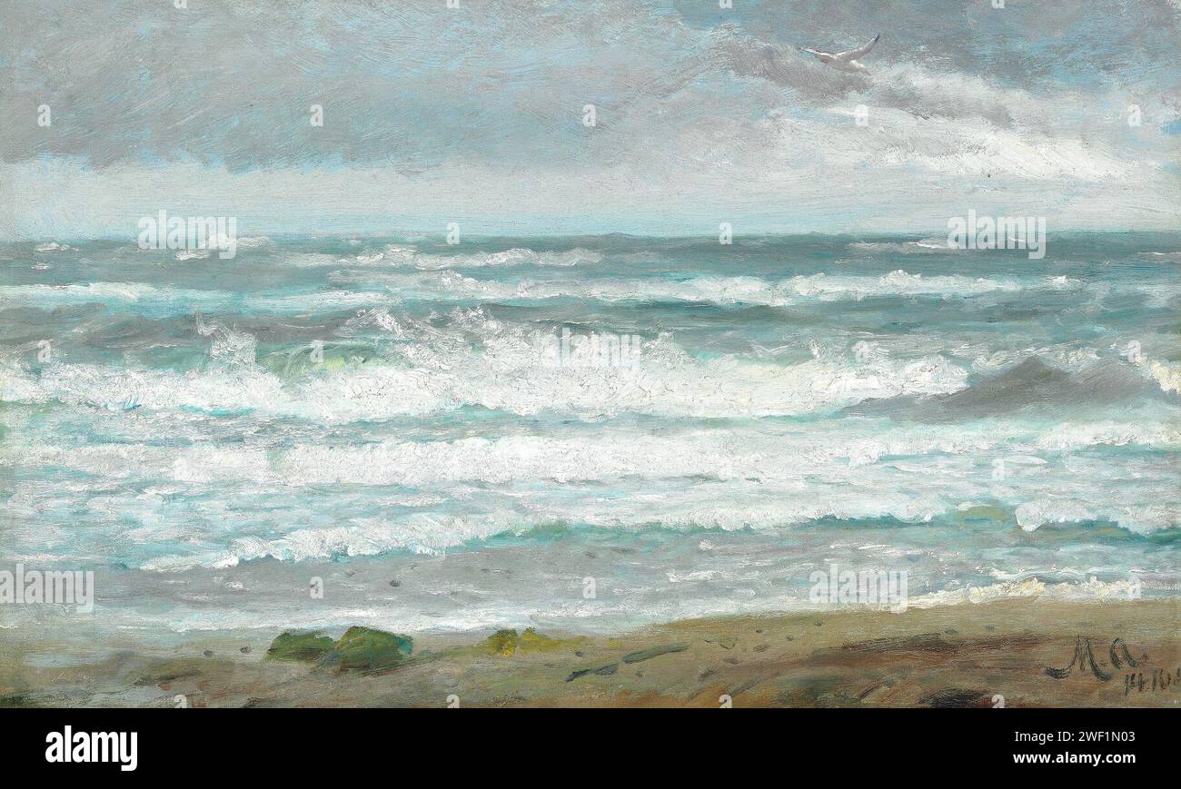 Michael Ancher - Brænding ved Skagen - 1891. Stock Photo