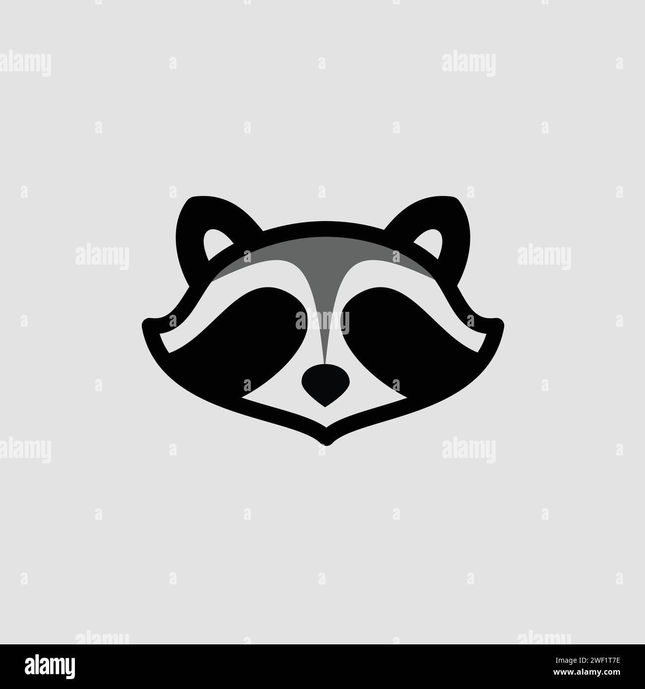 A logo featuring a raccoon head facing forward, designed in a cartoon and  minimalist style Stock Vector Image \u0026 Art - Alamy, image size:1300x1390