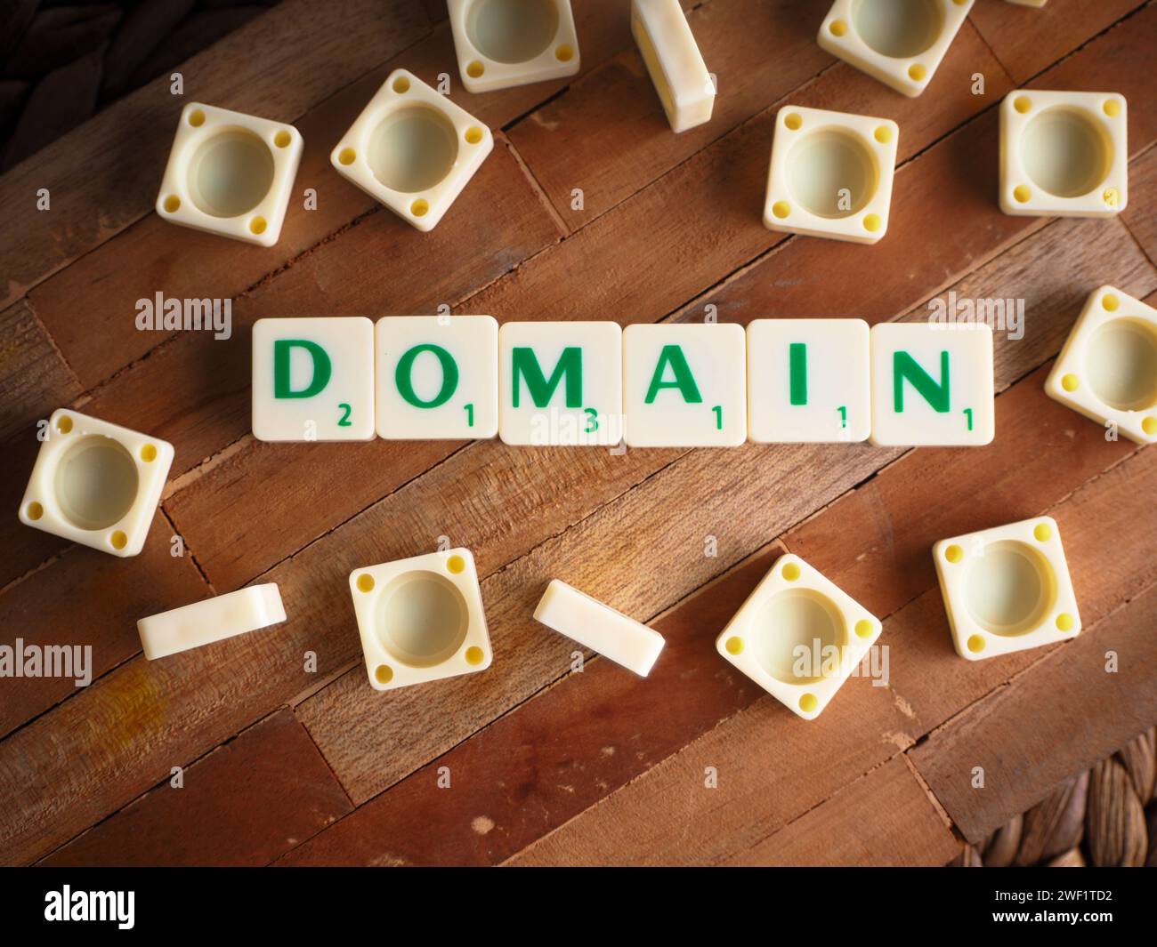 Scrabble letters with text Domain, in wooden background Stock Photo - Alamy