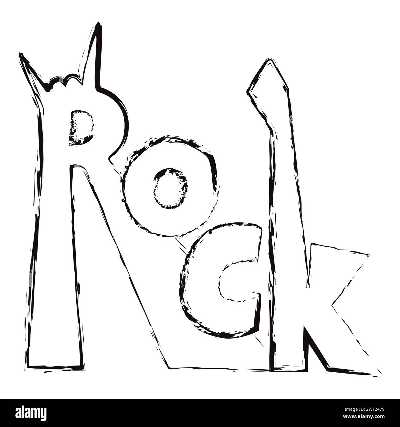 Rock Text Chalk Writing Stylized Decorative Symbol Printable Black rock-text-chalk-writing-stylized-decorative-symbol-printable-black