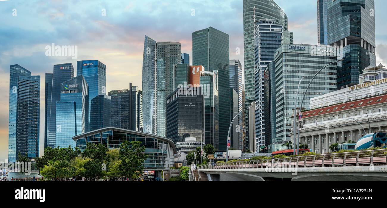 Singapore Singapore 24 January 2024 Stunning Skyline Of Modern Architecture Dominates Singapore Business District Bustling Downtown Area Is Testam 2WF254N 