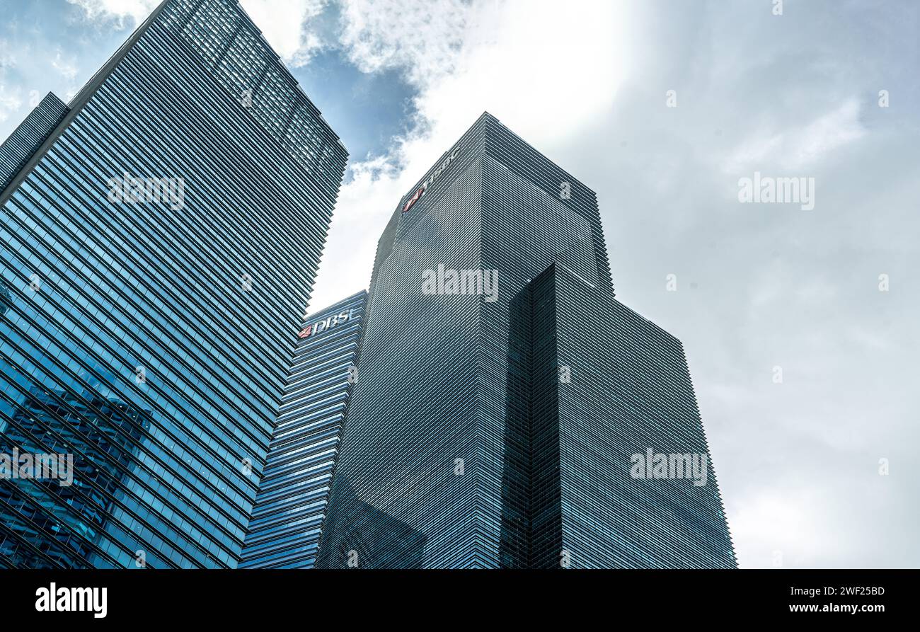 Singapore, 24 January 2024: skyscrapers, symbols global business, rise ...