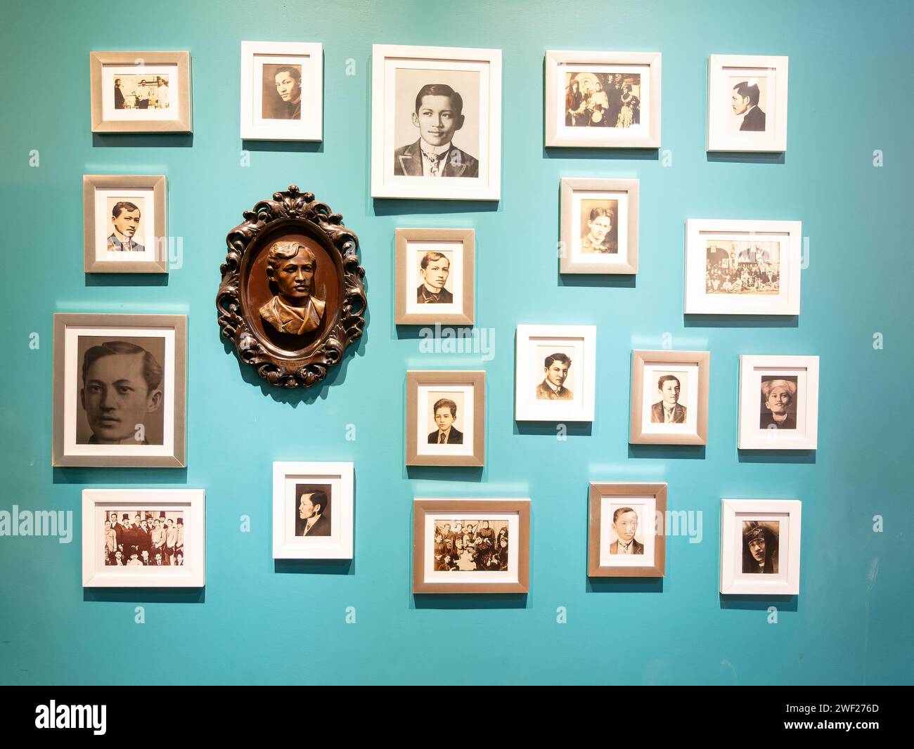 Pictures of Jose Rizal, the famous Filipino nationalist, at the Rizal Shrine of Fort Santiago at Intramuros, Manila, Philippines, the fort built in 15 Stock Photo